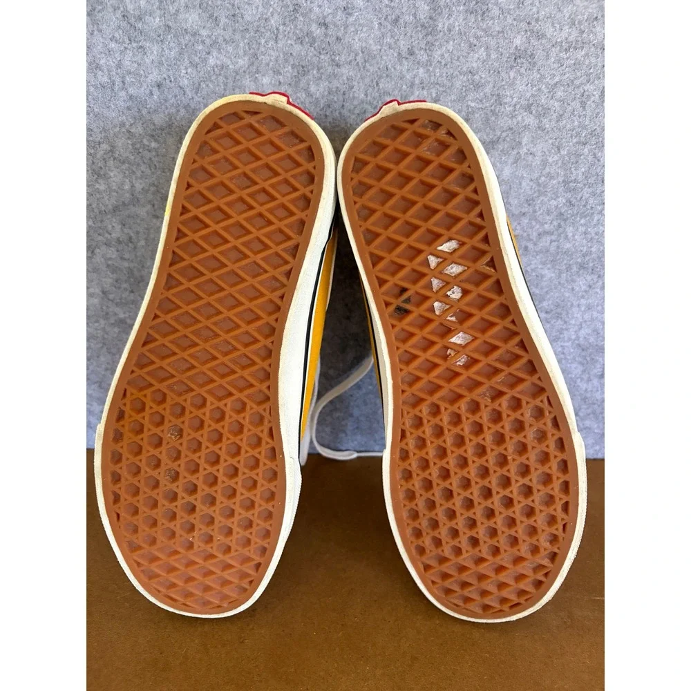 Vans Ward Low TopSneakers MustardYellow SuedeCanvas SkateShoes Men 10 Women 11.5